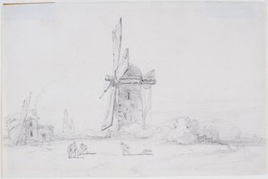 Paysage avec moulin à vent
